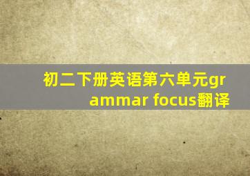初二下册英语第六单元grammar focus翻译